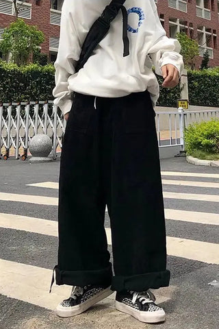 Loose Wide Leg Retro Corduroy Pants