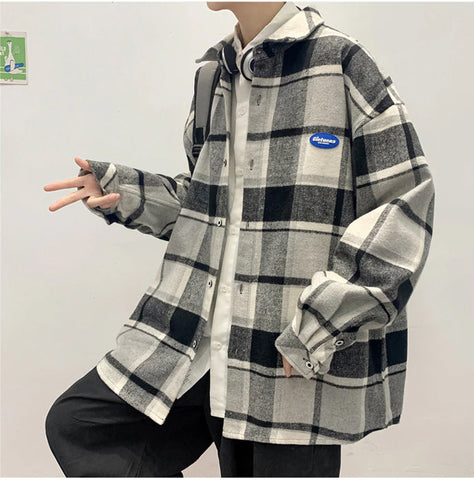 Vintage Plaid Flannel Thick Style Long Sleeve Shirt