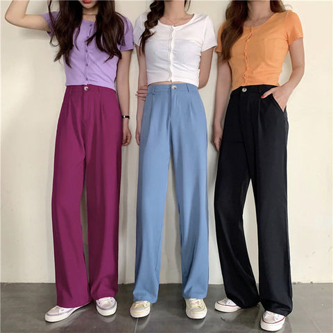 High Waist Elegant Casual Wide Leg Pants