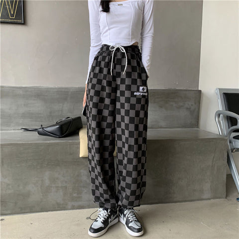 Casual Plaid Checkerboard Jogger Sweatpants