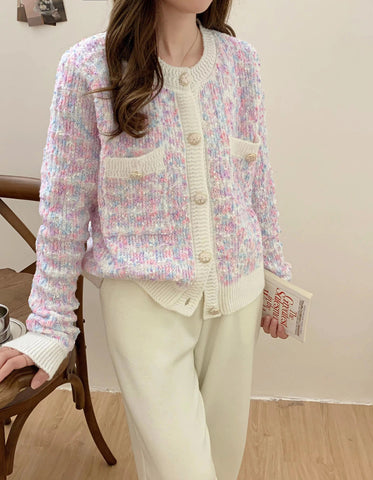 Long Sleeve Double Pocket Knitted Button Cardigan Sweater