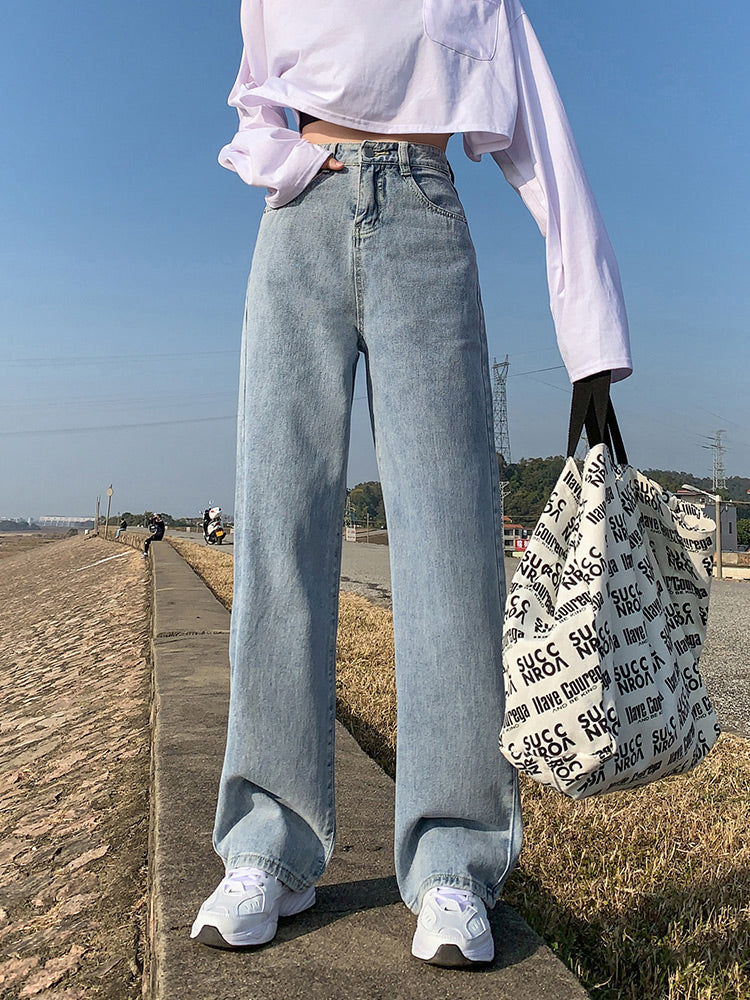 High Waist Vintage Wide Leg Full Length Jeans