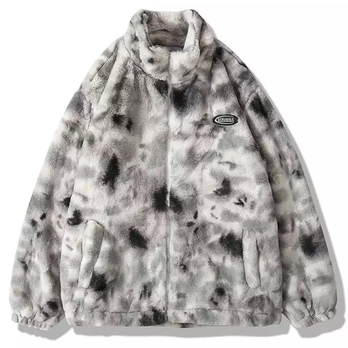 Faux Fur Tie-Dye Jacket