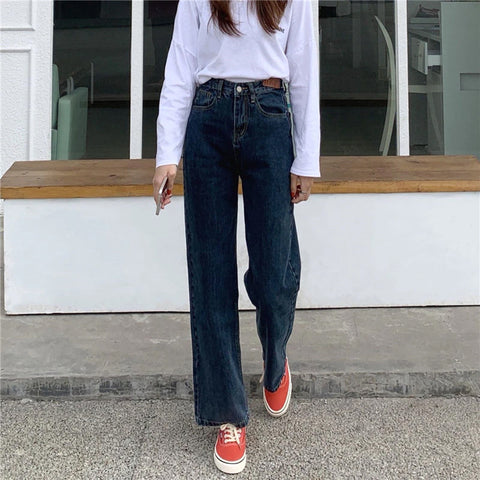 High Waist Vintage Wide Leg Retro Jeans Pants