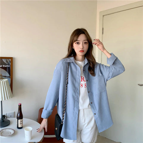 Long Sleeve Casual Basic Office Blouse Shirt