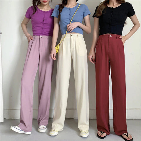 High Waist Elegant Casual Wide Leg Pants