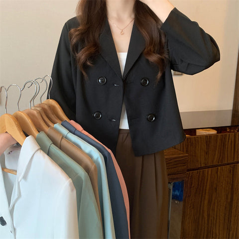 Sweet Colors Elegant Button Casual Blazers