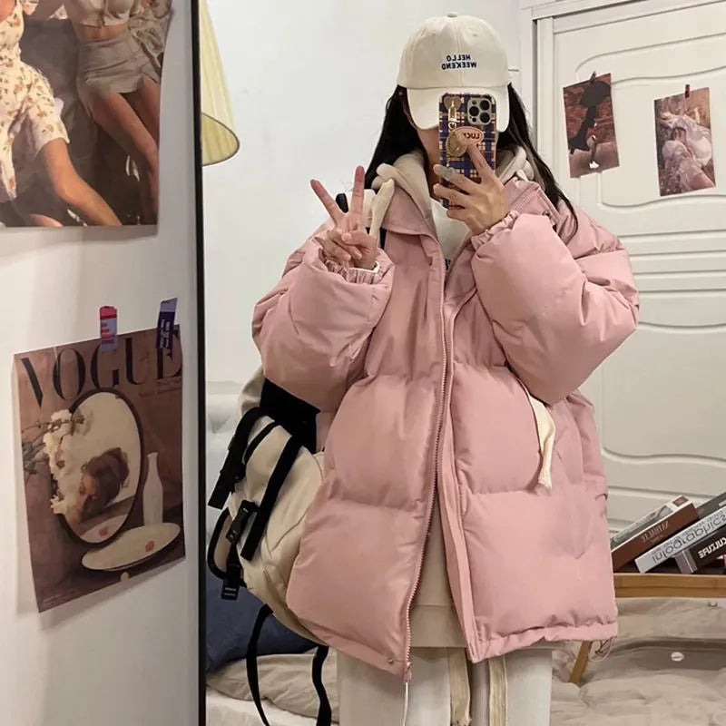 Koreanische Winterjacke mit Kapuze