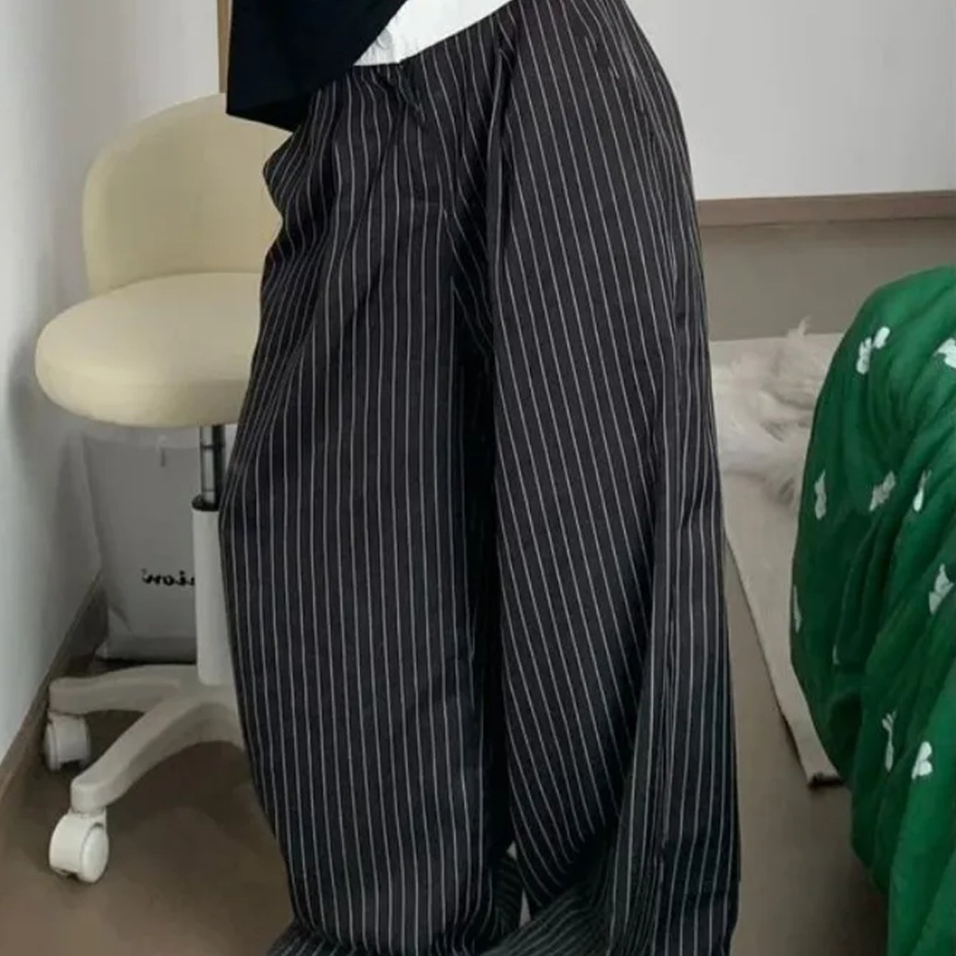 Grey Wide Leg Pants - Y2K-Inspired, Casual Loose Fit, Non-Stretch Polyester, Machine Washable for Women