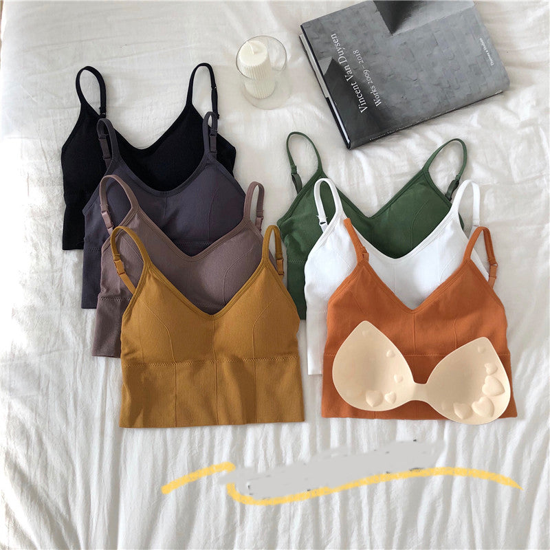 Sexy Chest Pad Stretchy Backless Crop Top
