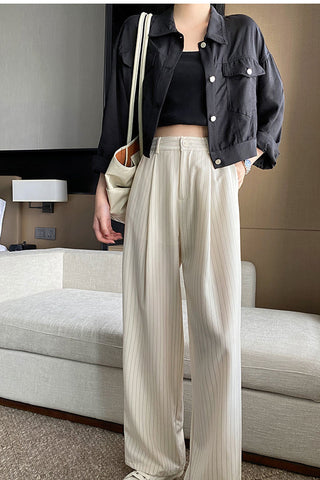 Long Casual Striped Wide Leg Pants