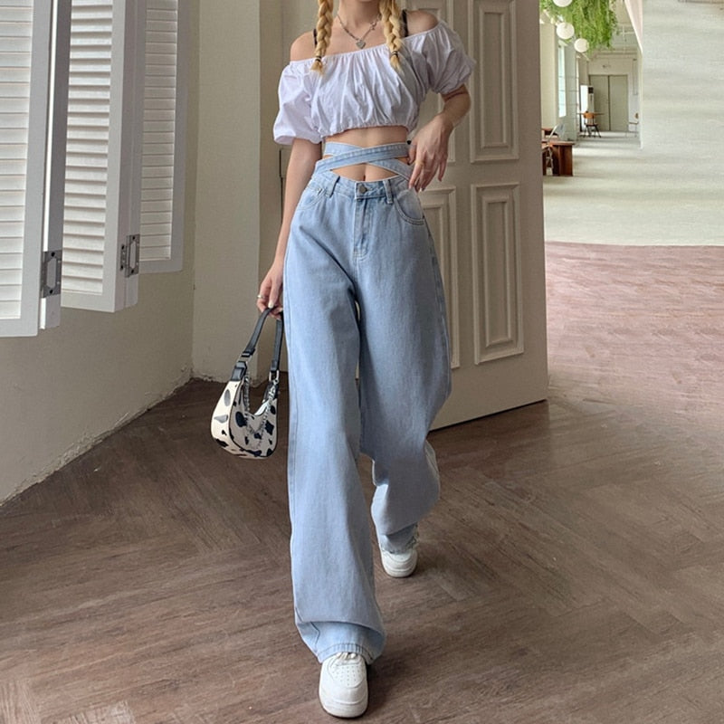 Denim Retro High Waist Hose