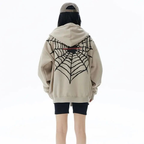 Spider Web Zip-Up Hoodie