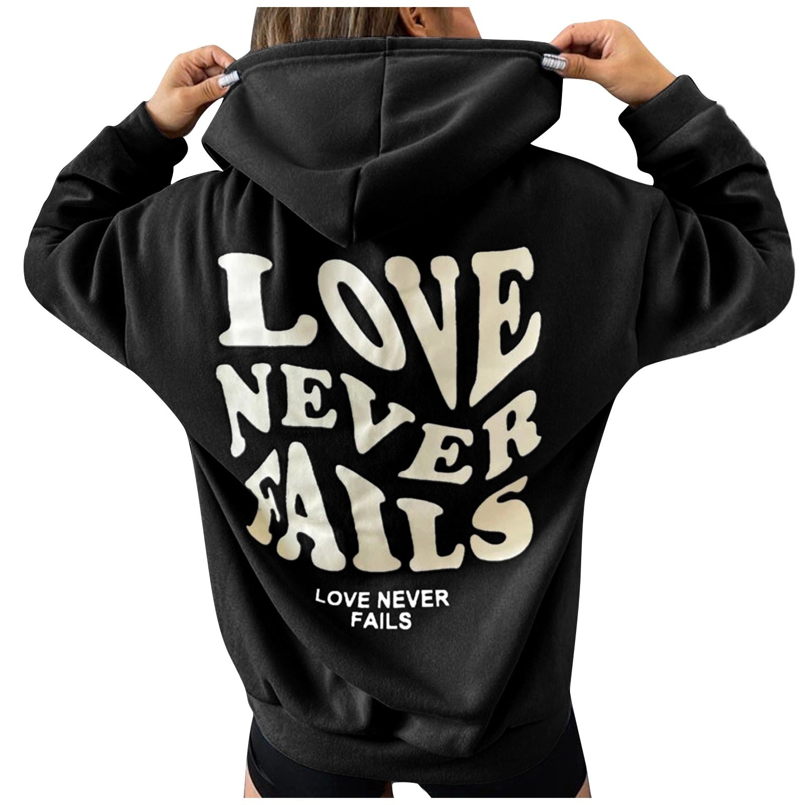 Sudadera con capucha estética "El amor nunca falla"