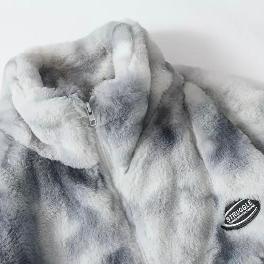 Faux Fur Tie-Dye Jacket