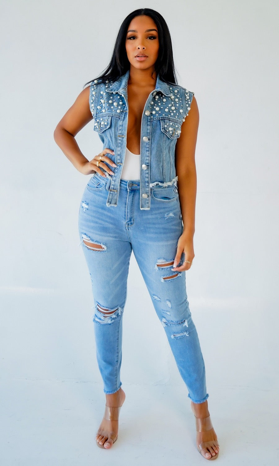 Casual Sleeveless Denim Jacket