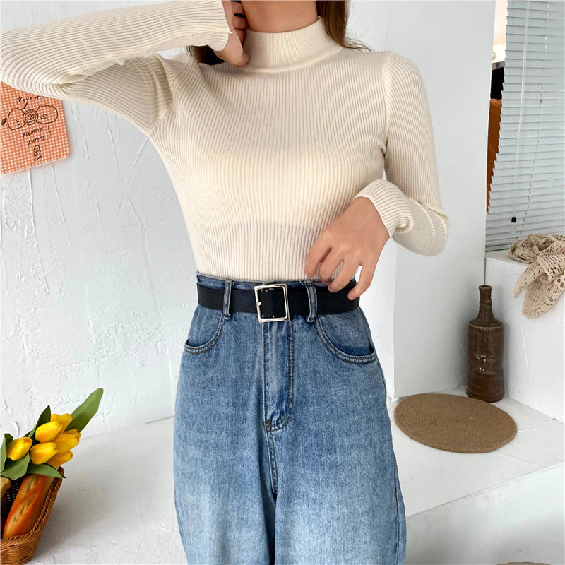 Long Sleeve Elasticity Knitted Shirt