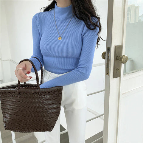 Long Sleeve Elasticity Knitted Shirt