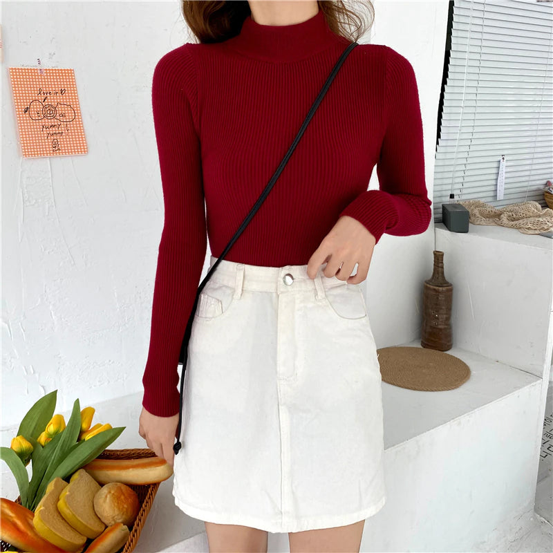 Long Sleeve Elasticity Knitted Shirt