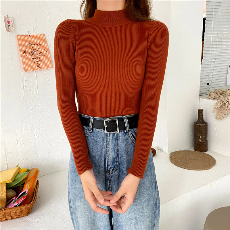 Long Sleeve Elasticity Knitted Shirt