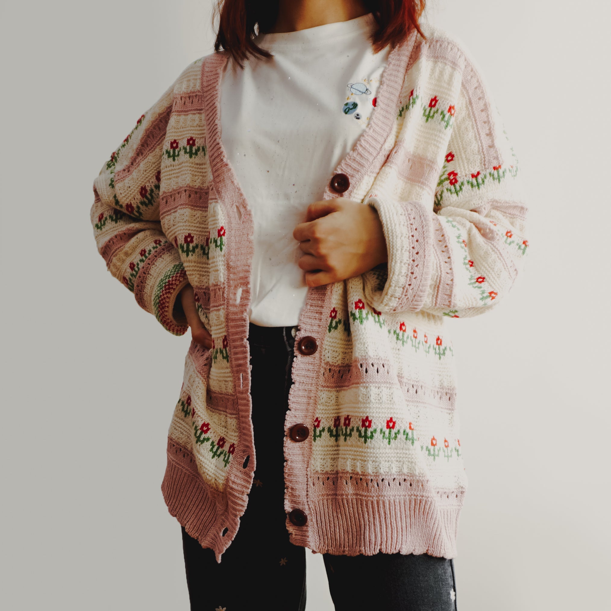 Floral Stripe Cardigan