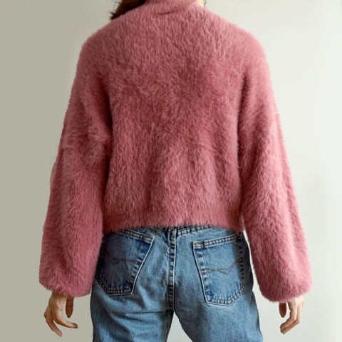 Fuzzy High Neck Sweater