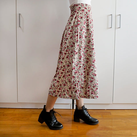 Rose Corduroy Midi Skirt