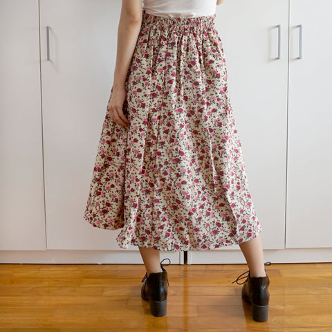 Rose Corduroy Midi Skirt