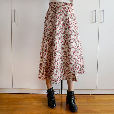 Rose Corduroy Midi Skirt