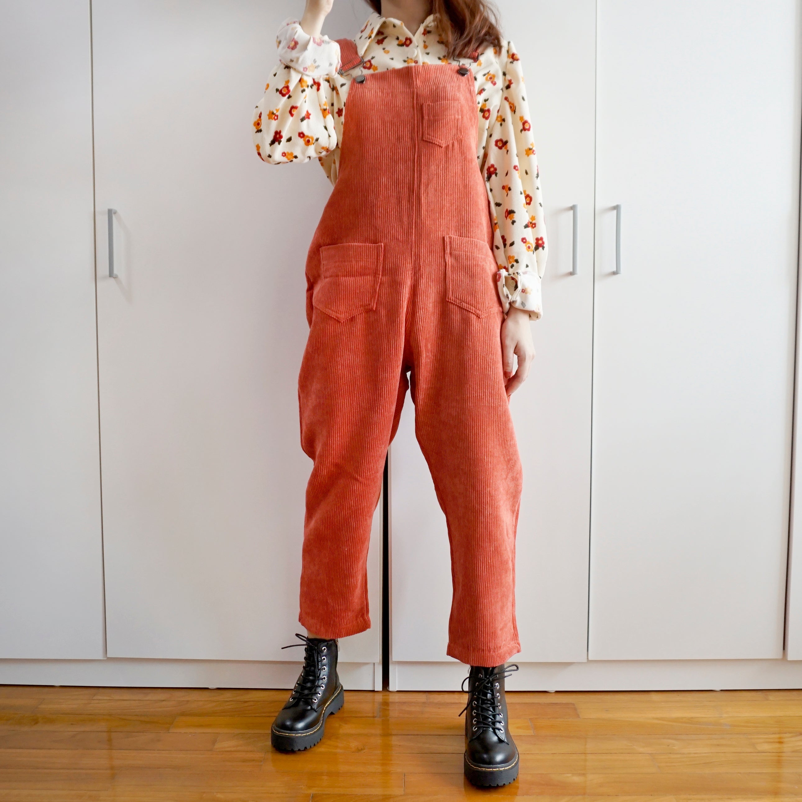 Apple Cinnamon Corduroy Overalls