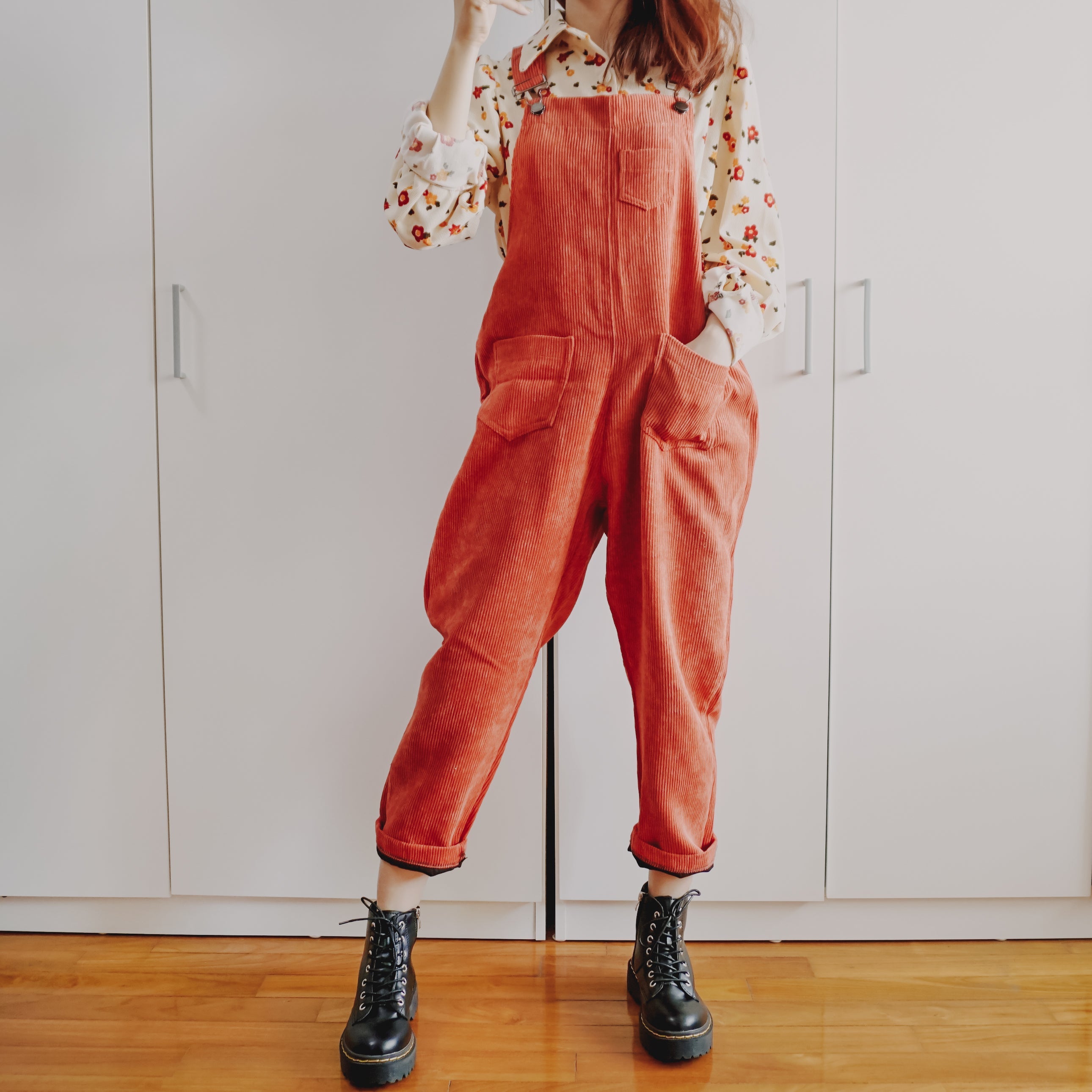 Apple Cinnamon Corduroy Overalls