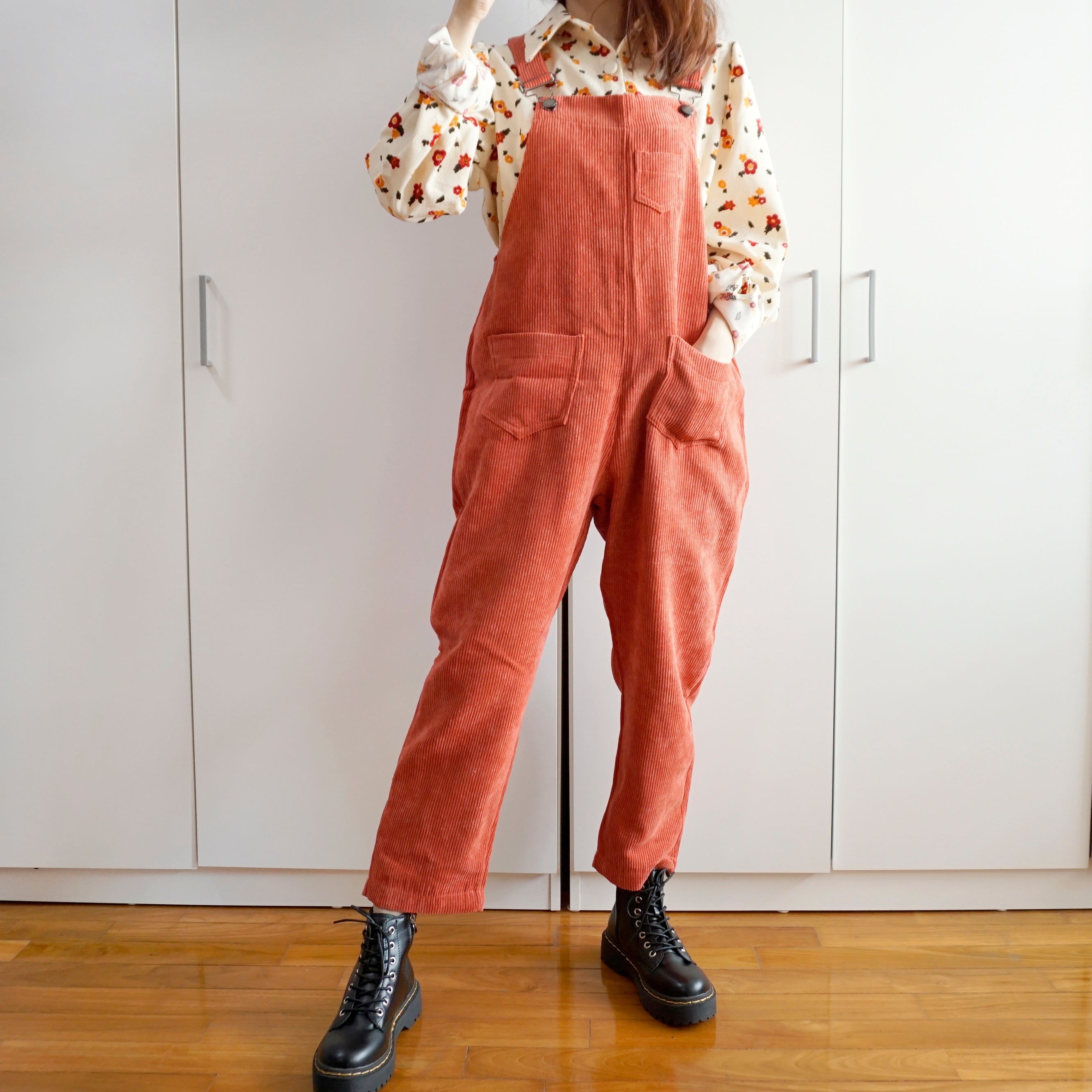 Apple Cinnamon Corduroy Overalls