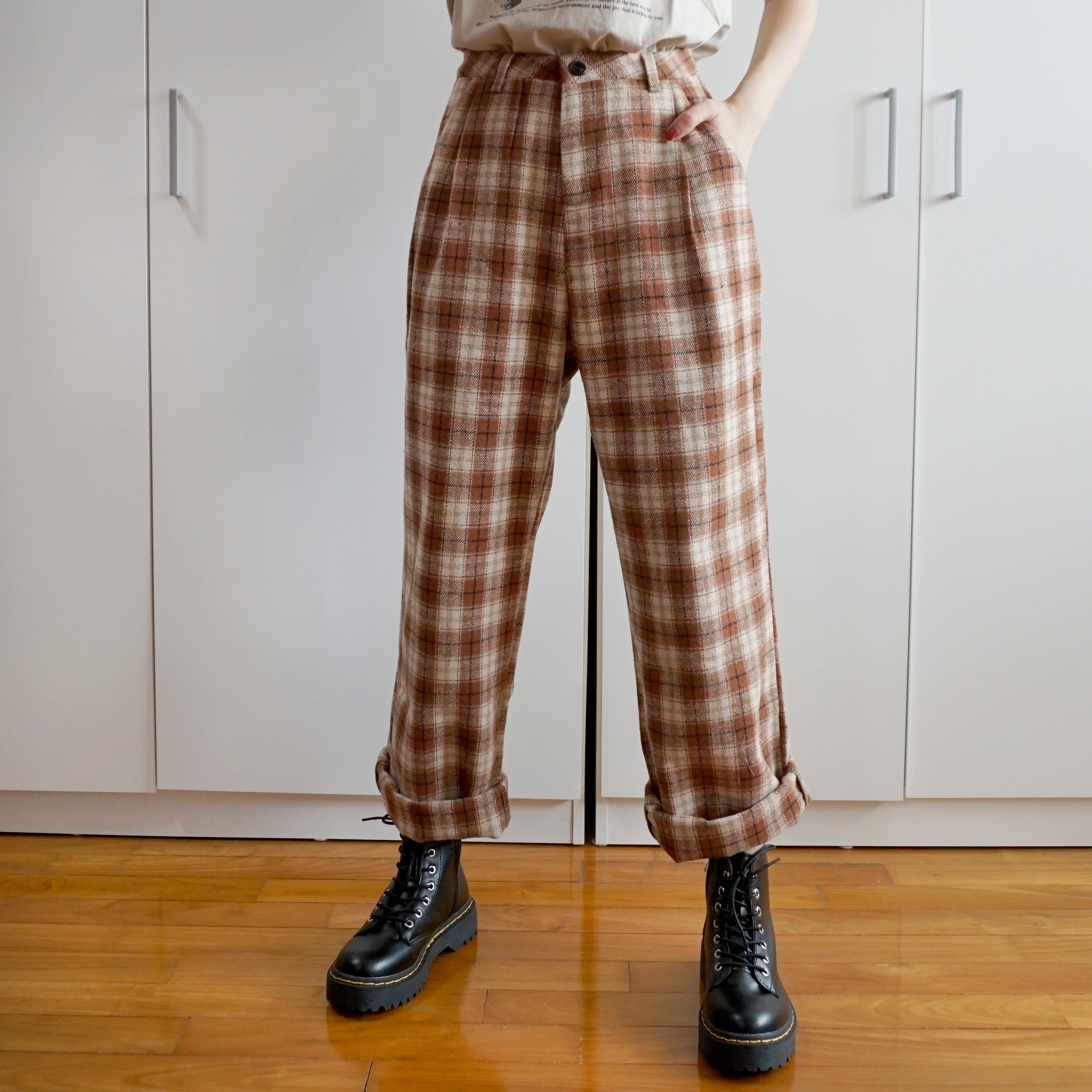 Fall Checkered Plaid Pants