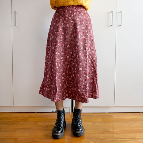 Rose Corduroy Midi Skirt