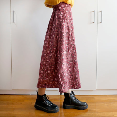 Rose Corduroy Midi Skirt