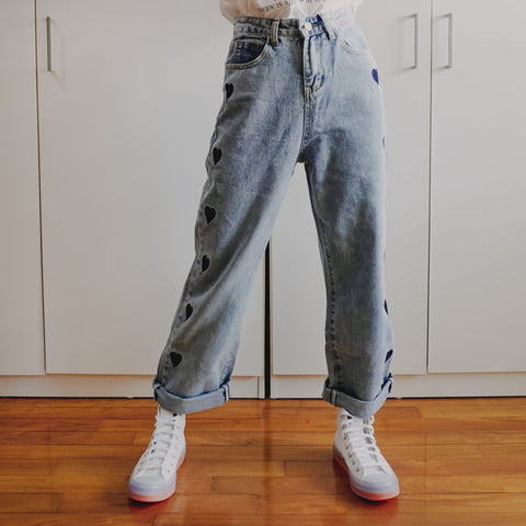 Embroidered Heart Jeans