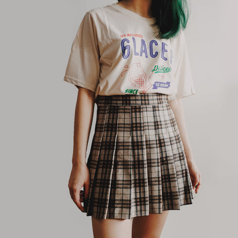 Mehrfarbig karierter Tennisrock