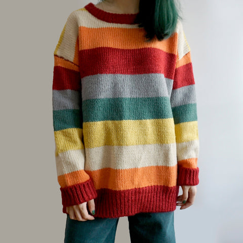 Herbstlicher Regenbogenpullover/Cardigan