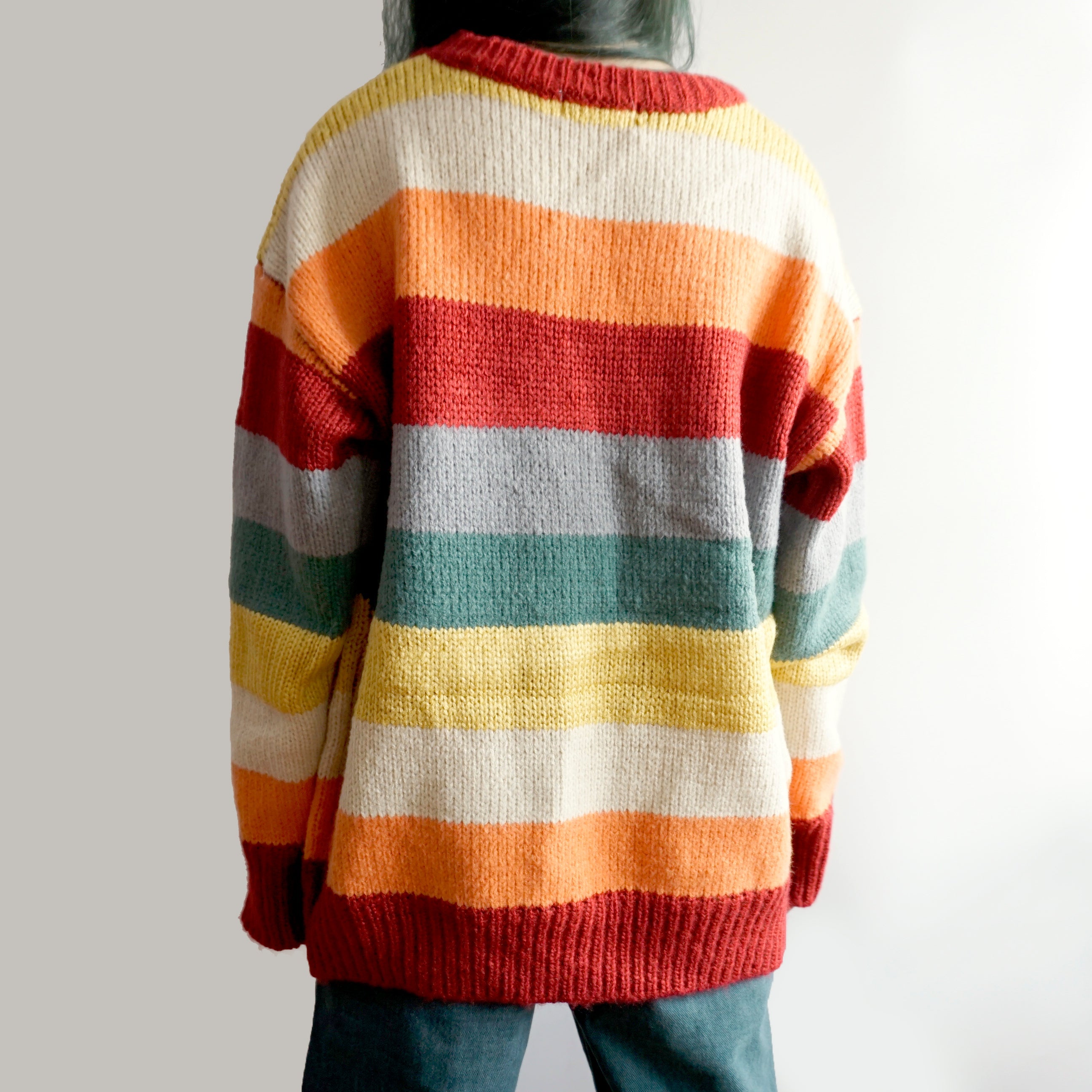 Herbstlicher Regenbogenpullover/Cardigan