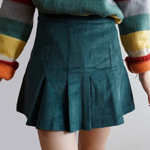 Corduroy Pleated Skirt