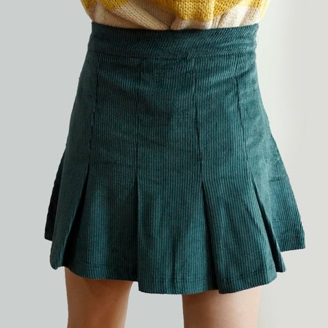 Corduroy Pleated Skirt