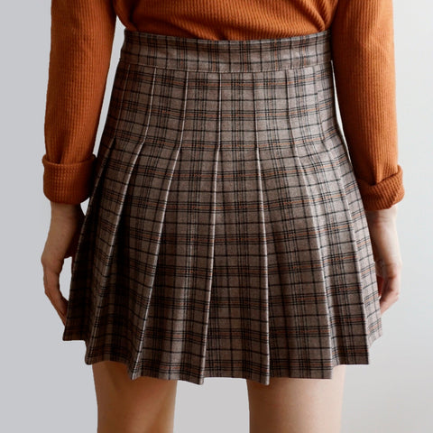 Mehrfarbig karierter Tennisrock