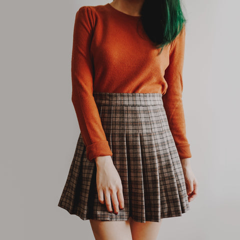 Mehrfarbig karierter Tennisrock