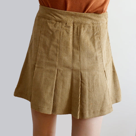 Corduroy Pleated Skirt