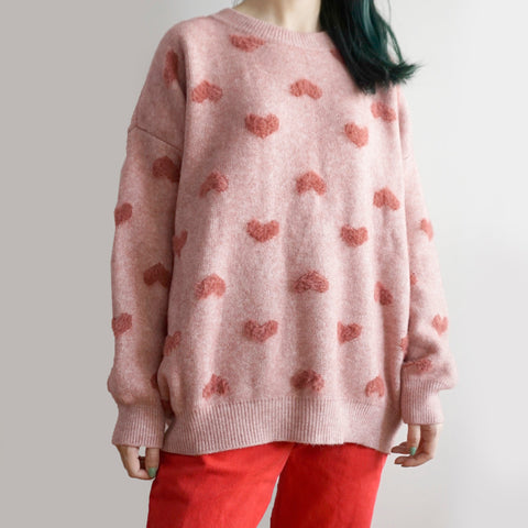 Fuzzy Hearts Sweater