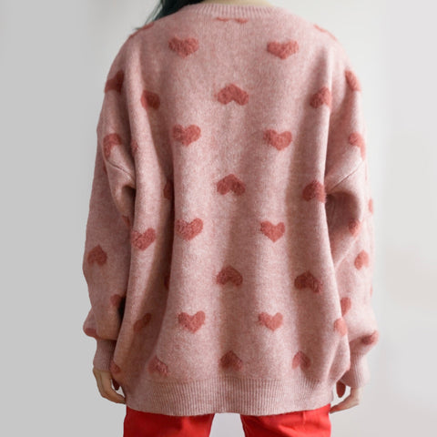 Fuzzy Hearts Sweater