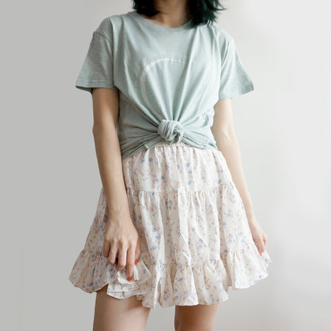 Gestufter Rock mit Blümchenmuster