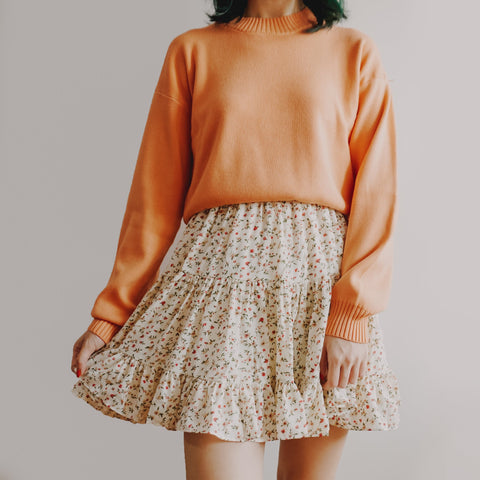 Gestufter Rock mit Blümchenmuster