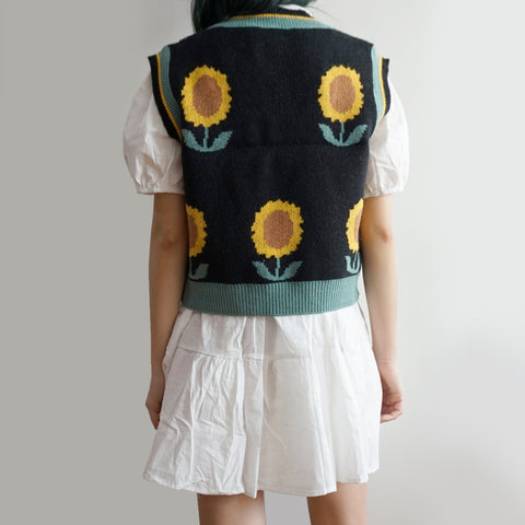 Sonnenblumen-Pulloverweste