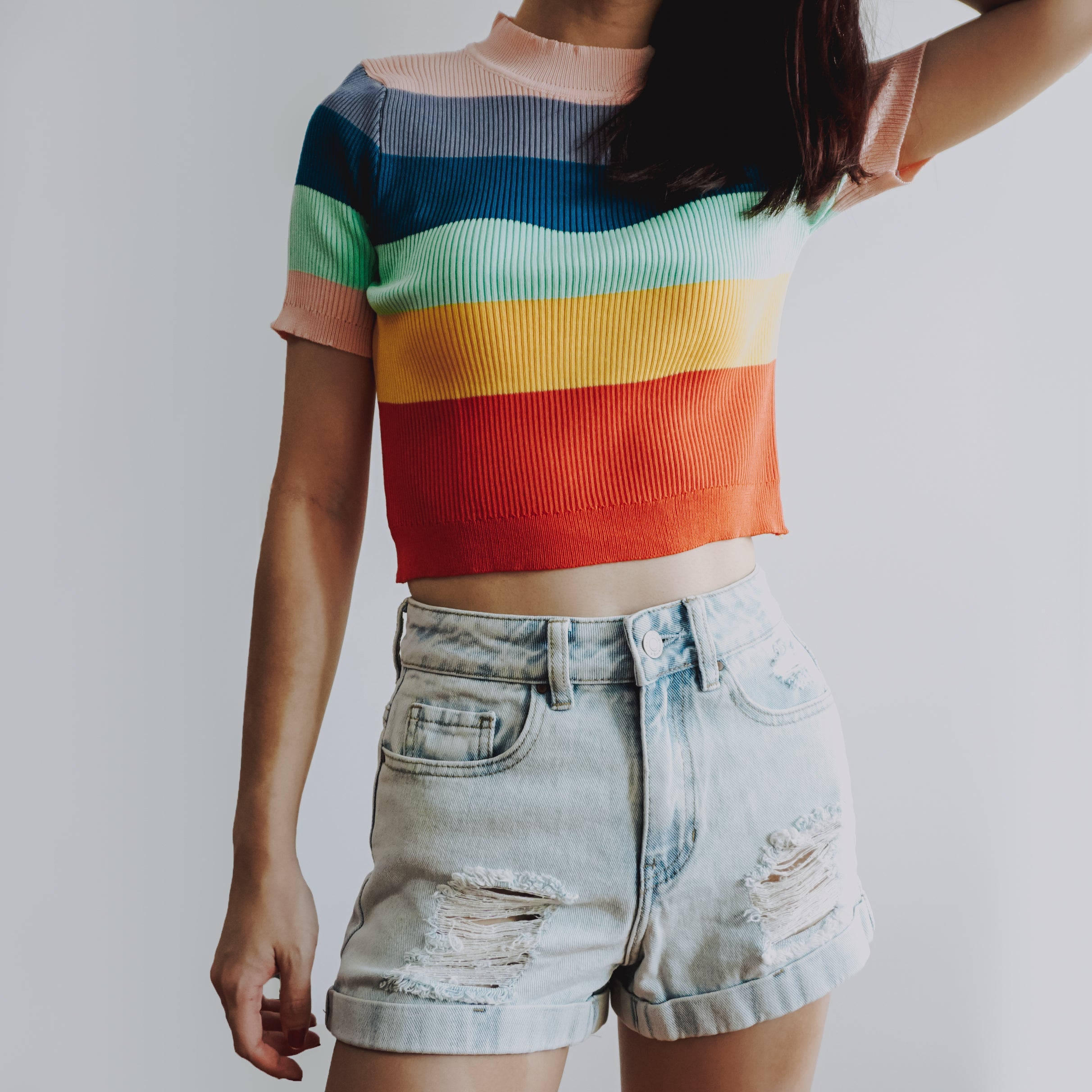 Rainbow Mock Neck Shirt